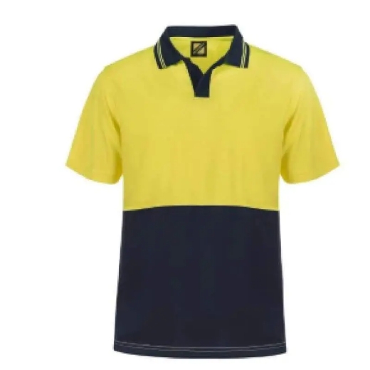 Picture of WorkCraft, Polo, Long Sleeve, Food Industry, Hi Vis, Two Tone, Micromesh, No Pocket, No Buttons